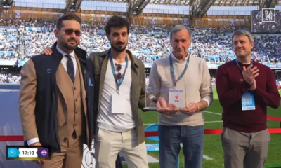 Davide, Marco, Bruno e Renato Astori insieme a Edoardo De Laurentiis - Napoli