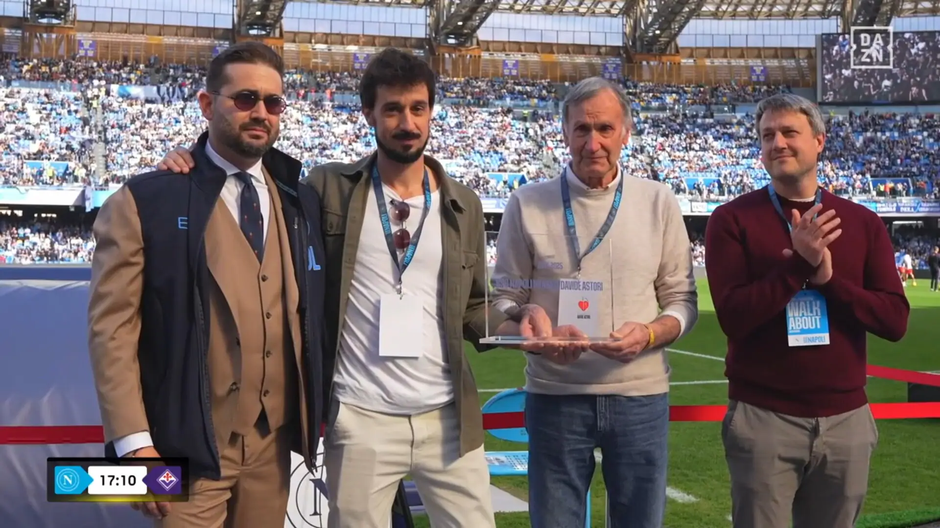Davide, Marco, Bruno e Renato Astori insieme a Edoardo De Laurentiis - Napoli