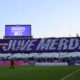Striscione Curva Fiesole e Ferrovia - Juve merda Fiorentina coreografia