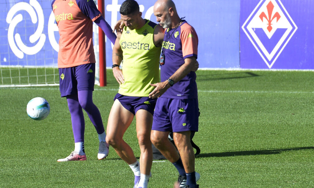 Allenamento Fiorentina - Gosens e Pioli