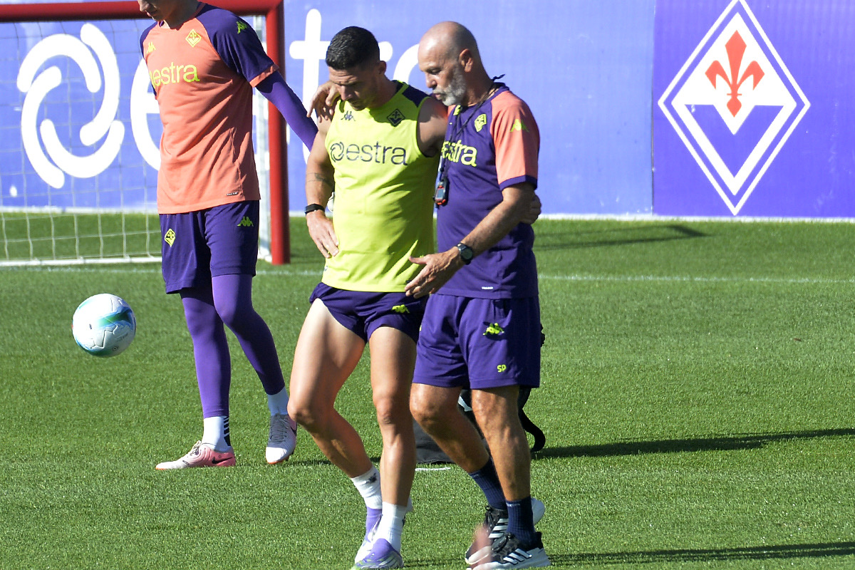 Allenamento Fiorentina - Gosens e Pioli