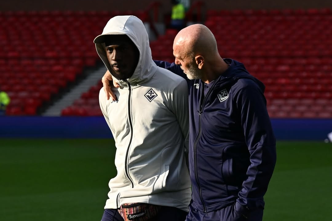 Moise Kean e Stefano Pioli Fiorentina