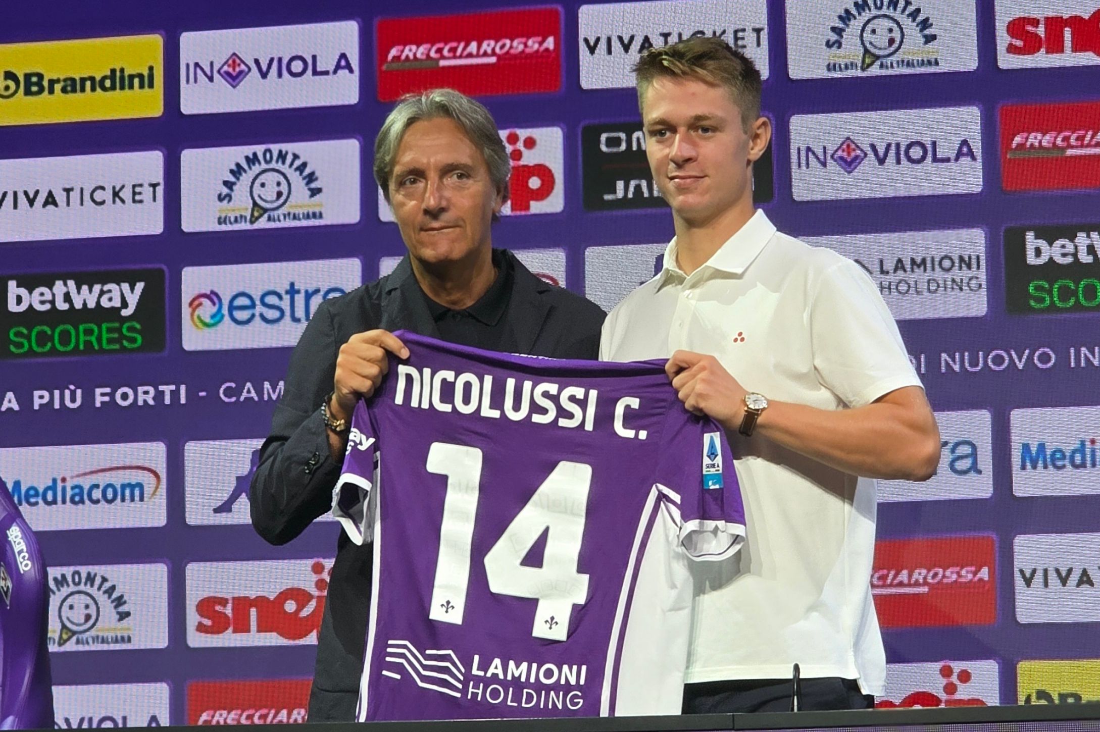 Hans Nicolussi Caviglia e Alessandro Ferrari Fiorentina