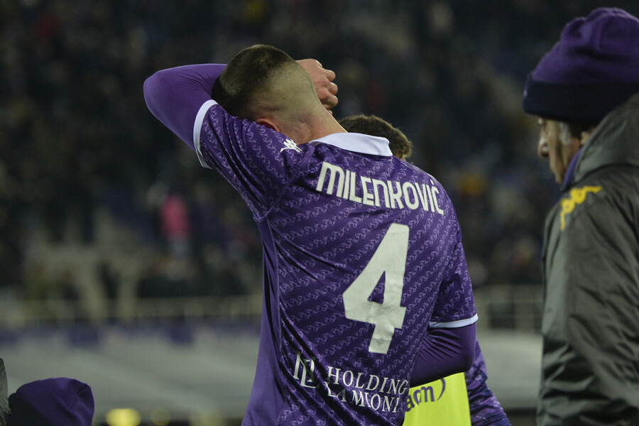 FIORENTINA - INTER 28-01-2024 MILENKOVIC DELUSO,.GALASSI SILVANO/SILPRESS Milenkovic