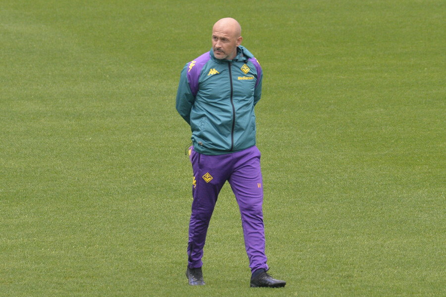 FIORENTINA 01-05-2024 RIFINITURA PER LA PARTITA CONFERENCE LEAGUE. VINCENZO ITALIANO GALASSI SILVANO/SILPRESS