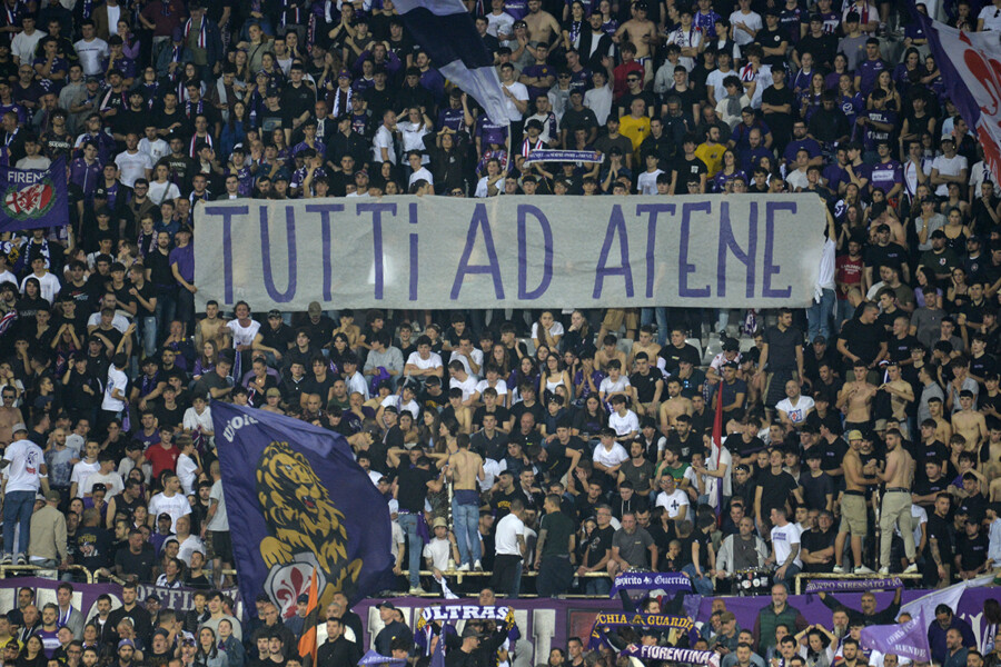 FIOFRENTINA - MONZA 13-05-2024   TUTTI AD ATENE  GALASSI SILVANO/SILPRESS