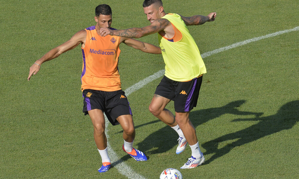 FIORENTINA 17-07-2024 VIOLA PARK RITIRO PRE CAMPIONATO 2024-2025 BIRAGHI E MANDRAGORA GALASSI SILVANO/SILPRESS