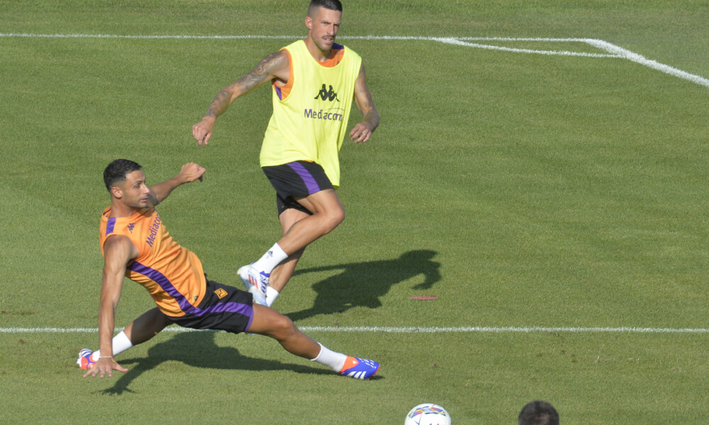 FIORENTINA 17-07-2024 VIOLA PARK RITIRO PRE CAMPIONATO 2024-2025 BIRAGHI E MANDRAGORA GALASSI SILVANO/SILPRESS