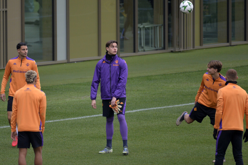 FIORENTINA -18-12-2024  RIFINITURA PER LA GARA CONTRO IL VITORIA GUIMARAES .MANDRAGORA E MERTINELLI  GALASSI SLVANO/SILPRESS