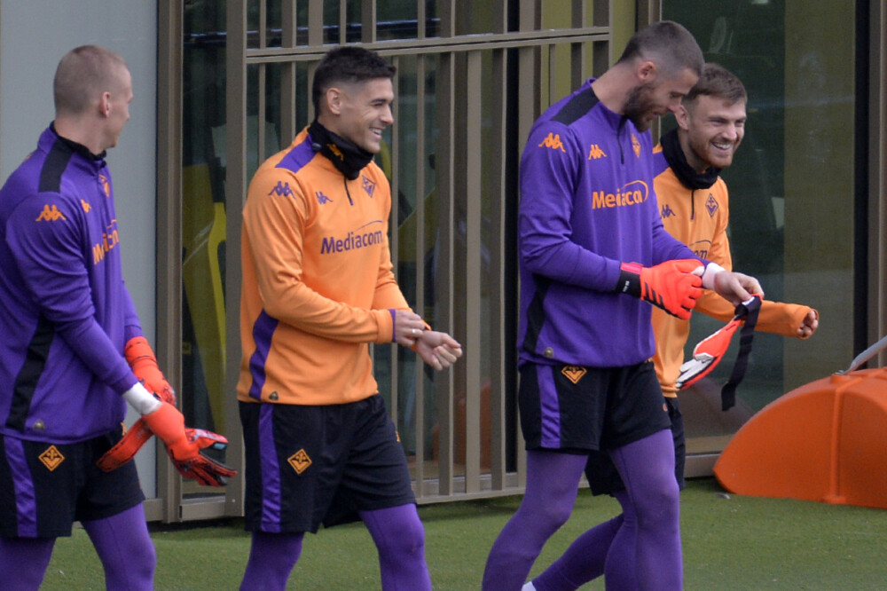 FIORENTINA -18-12-2024  RIFINITURA PER LA GARA CONTRO IL VITORIA GUIMARAES . QUARTA, DE GEA, E BELTRAN GALASSI SLVANO/SILPRESS